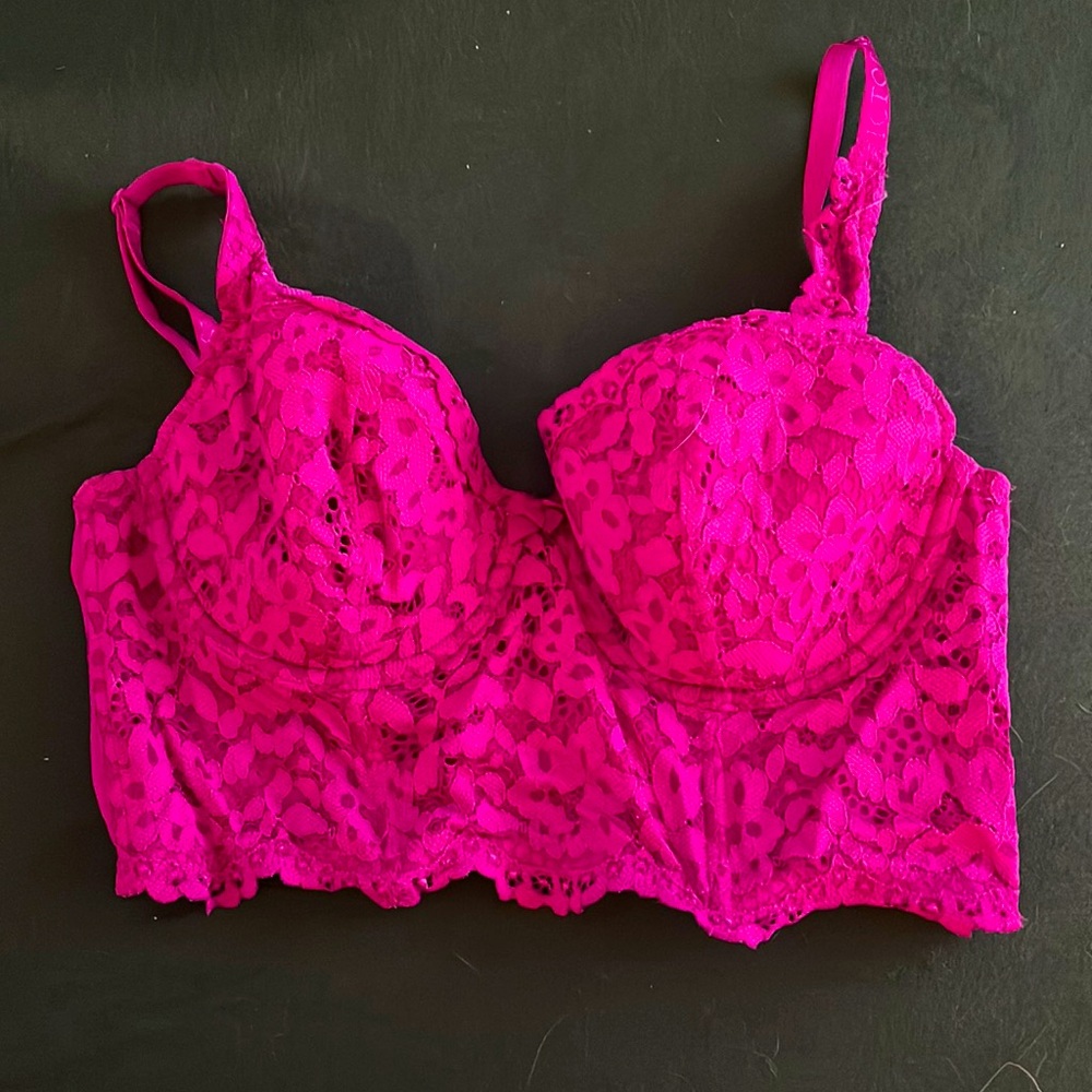Hot pink Lacey bra